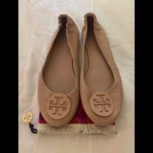 Tory Burch Mini Ballet Flats Size 8 in pale neutral pink